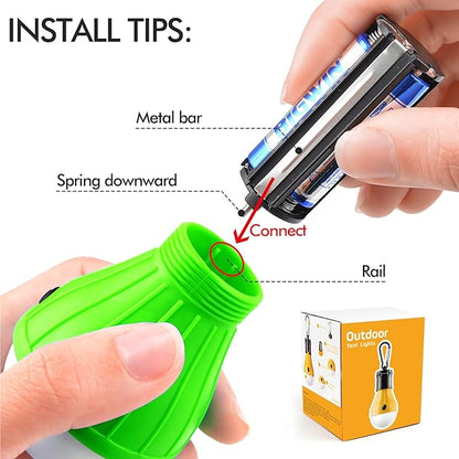 Tent Lamp 5 Packs Portable Tent Light Clip Hook Hurricane Emergency Lights LED Camping Light Bulb Camping Tent Lantern Equipment for Camping Hiking Backpacking Fishing Outage