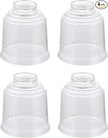 Aspen Creative 23158-4 Transitional Clear & Seeded Ceiling Fan Replacement Glass Shade, 2-1/8" Fitter, 4-1/2" Diameter x 4-7/8" Height, 4 Pack