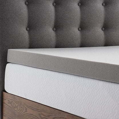 Lucid 3 Inch Ventilated Bamboo Charcoal Memory Foam Mattress Topper, CertiPUR-US Certified, Moisture and Odor Control-Queen