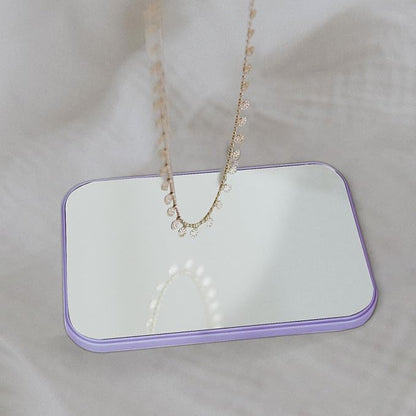 10Pcs Table Desk Vanity Makeup Mirror, 8-Inch Simple Portable Travel Mirror with Stand, Standing and Wall Hanging Dual-use Purple