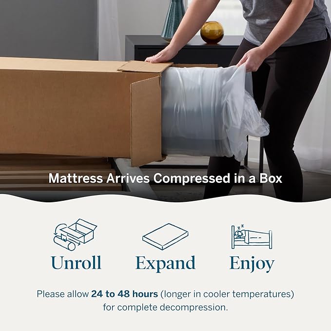 Lucid 10 Inch Memory Foam Mattress - Firm Feel - Infused with Refreshing Bamboo Charcoal and Cooling Gel - Bed in a Box - Temperature Regulating - Pressure Relief - Breathable - California King Size