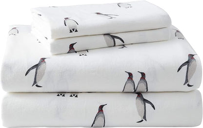 Eddie Bauer - Twin Sheets, Cotton Flannel Bedding Set, Brushed For Extra Softness, Cozy Home Decor (Rookeries, Twin)