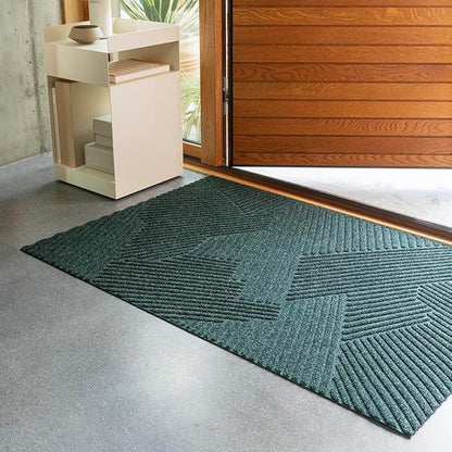 Strå Front Door mat, Indoor Outdoor Rug Waterproof, Scandinavian Home Decor, Fall Doormat, 2x3 Washable Rug - Green