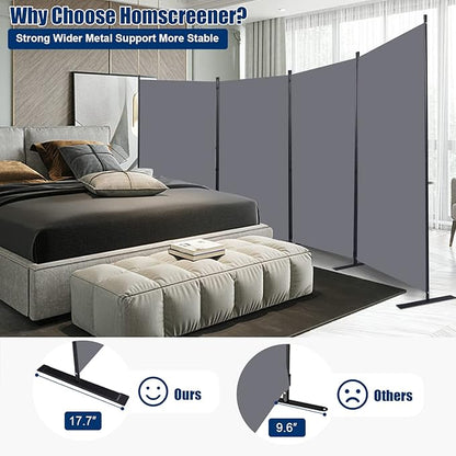 Room Divider 6FT Portable Room Dividers and Folding Privacy Screens, 136'' W Fabric Divider for Room Separation, 4 Panel Partition Room Dividers Freestanding Wall Divider Screen for Dorm Studio Office