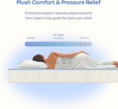 California Design Den King Mattress Topper, Thick Cooling Pillow Top Mattress Topper King for Restful Sleep, 900 GSM Fill, Breathable & Gentle on Skin
