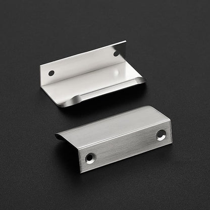 Ravinte Hardware 20 Pack Silver Cabinet Handles, 3 Inch (76mm) Finger Edge Pulls, 2 Inch Hole Center, Finger Pulls for Cabinets