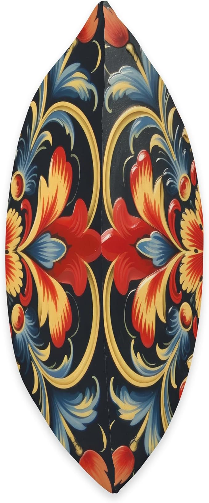 Traditional Norwegian Rosemaling Folk Art Throw Pillow