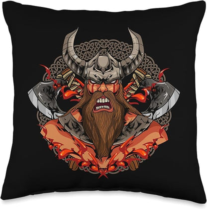 Scandinavian Norse Viking Gifts Norse Nordic Vikings Throw Pillow, 16x16, Multicolor