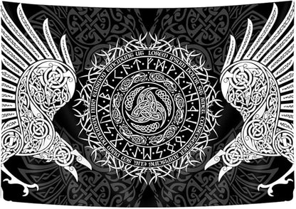 Torich Wall Art Tapestry, Viking Dragon Nordic Art, Polyester Wall Hanging for Living Room, Bedroom Decor