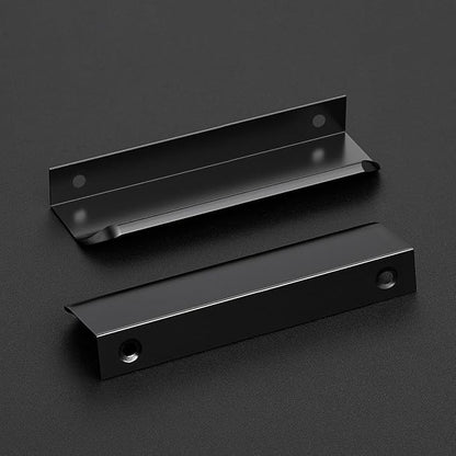 Ravinte Hardware 30 Pack Black Cabinet Handles, 5 Inch (128mm) Finger Edge Pulls, 4 Inch Hole Center, Finger Pulls for Cabinets