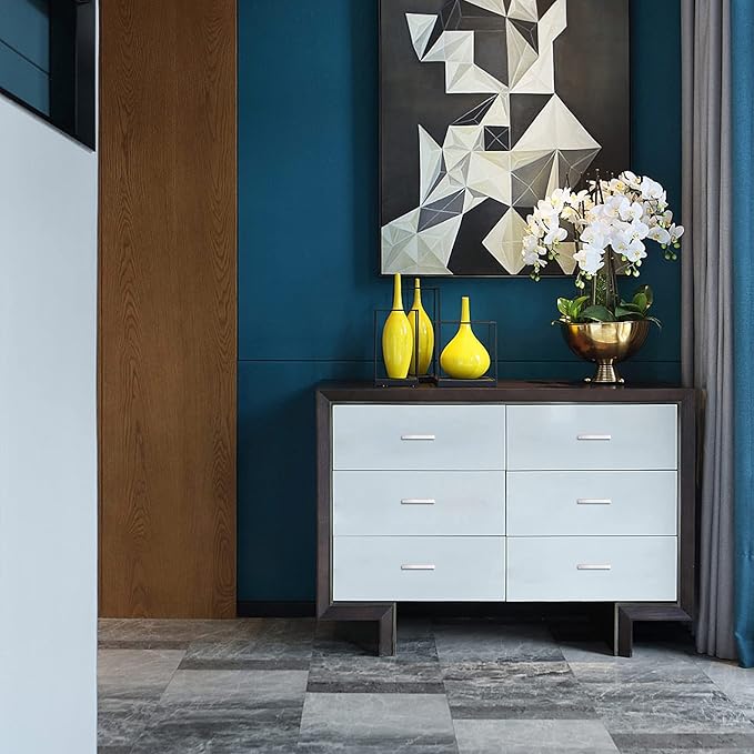 Cabinet Pulls Brushed Nickel Cabinet Handles Square Drawer Pulls, 2 Pack 3-3/4 Inch Stainless Steel Kitchen Door Cupboard Cabinet Handles, Cabinet Hardware Drawer Handles, 96mm Hole Centers