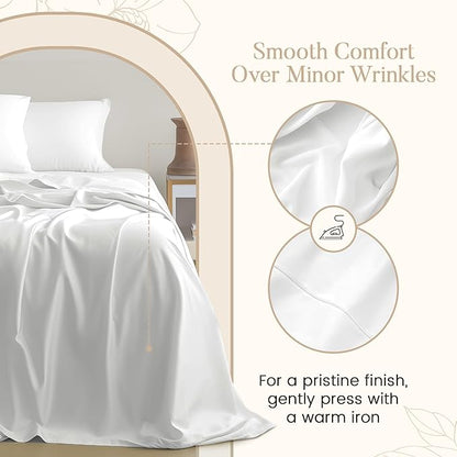 100% Cotton Sheets Split King Size Sheets Set with Fitted Sheet & Pillowcase Sets, 800 TC Sateen Weave 4 PC Deep Pocket Split King Sheet Set, Soft & Comfy Naturally Cool Luxury Bedding – Chocolate