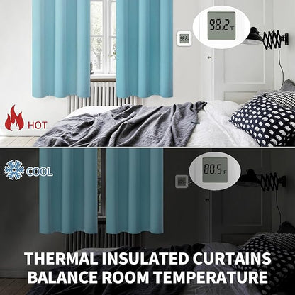 BGment Blackout Curtains - Grommet Thermal Insulated Room Darkening Bedroom and Living Room Curtains, Set of 2 Panels (42 x 84 Inch, Aqua)