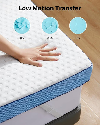 PERLECARE 3 Inch Firm Mattress Topper Twin Size, Cooling Gel-Infused & Bamboo Charcoal Memory Foam Bed Topper for Pain Relief, High-Density Mattress Pad with Removable Cover, CertiPUR-US Certified