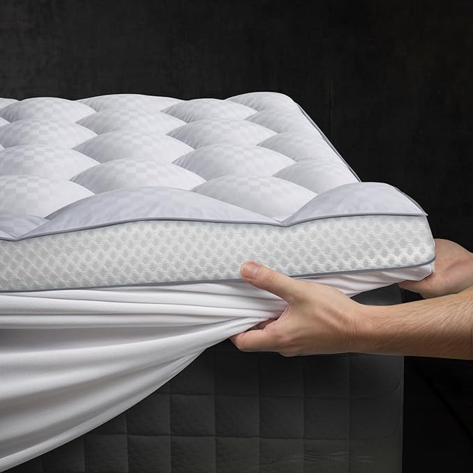 3 Inch Ultra-Fluffy Memory Foam Mattress Topper Twin XL for Back Pain, Extra Soft Pillow Top Twin XL Mattress Topper with 4X Support, Mattress Pad with Breathable Air Mesh Sides, 6-21'' Deep Pocket