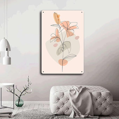 Metal Tin Signs Cute Floral Modern Art Suitable for Home Bar Cafe Farmhouse Decoration8x12inch Tin Sign