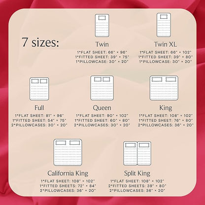 LuxClub 3 PC Sheet Set Bed Sheets Deep Pockets 16" Eco Friendly Wrinkle Free Cooling Machine Washable Hotel Bedding Silky Soft - Red Twin