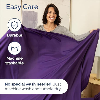 Twin XL 4 Piece Sheet Set - Comfy Breathable & Cooling - Ultra-Soft Hotel Luxury Bedding Set with 8-16 Inch Deep Pockets - 1 Flat & 1 Fitted Sheet & 2 Pillowcases - Wrinkle Free & Easy Care - Purple