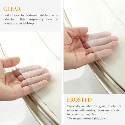 Deep Dream 1.5mm Thick 58 Inches Clear Round Table Protector, Round Table Cover, Tablecloth Protector, Table Protector for Dining Room Table & Office
