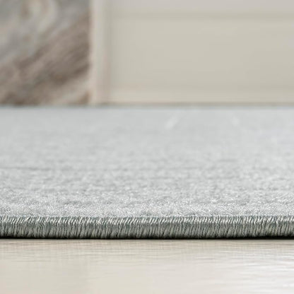 Eyely NCS101F-28 Odense High-Low Minimalist Angle Geometric Light Blue/Cream 2 ft. x 8 ft. Indoor/Outdoor Runner Rug, for Home, Backyard, Patio, Porch, Bedroom, Kitchen, Living Room