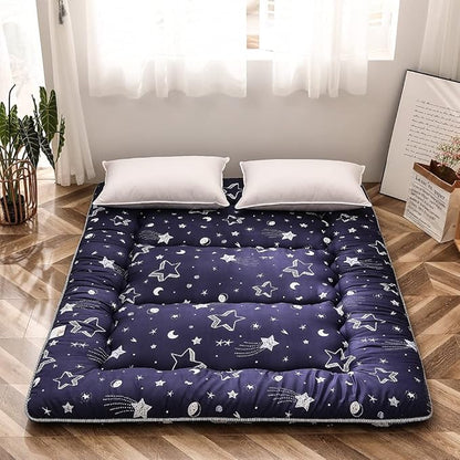 MAXYOYO Navy Star Futon Mattress Japanese Tatami Mat Foldable Bed Portable Camping Mattress Kids Sleeping Pad Floor Lounger Couch Bed, Full