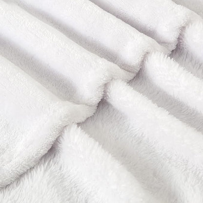 BEDELITE Fleece Blanket Twin Size White Throw Blanket for Couch & Bed, Luxury Plush Cozy Fuzzy Blanket 60x80 inches, Super Soft Warm Lightweight Throw Blanket for Travel Camping
