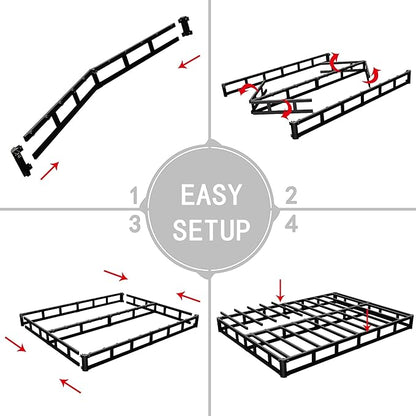 ALDRICH Low Profile Box Spring King Size,3 Inch Heavy Duty Metal Box Spring for King Bed,Mattress Foundation Non-Slip/No Noise/Easy Assembly (King)