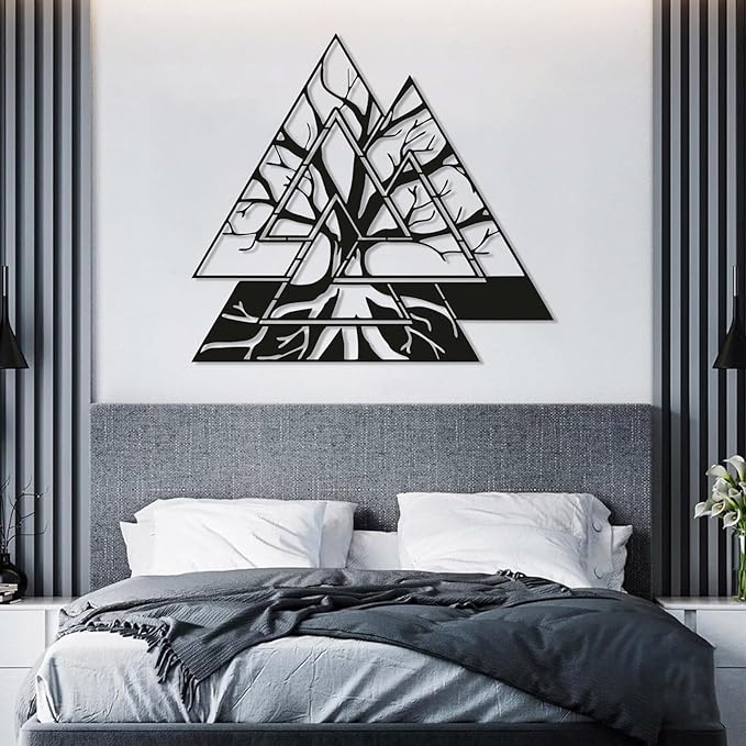 Metal Viking Wall Decor, Tree of Life Metal Wall Art, Norse Viking Decor, Norse Pagan Decor, Pagan Wall Decor, Tree of Life Wall Sculpture, Scandinavian Home Decor, Godly Home Decor (White, 35"x35"|90x90cm)