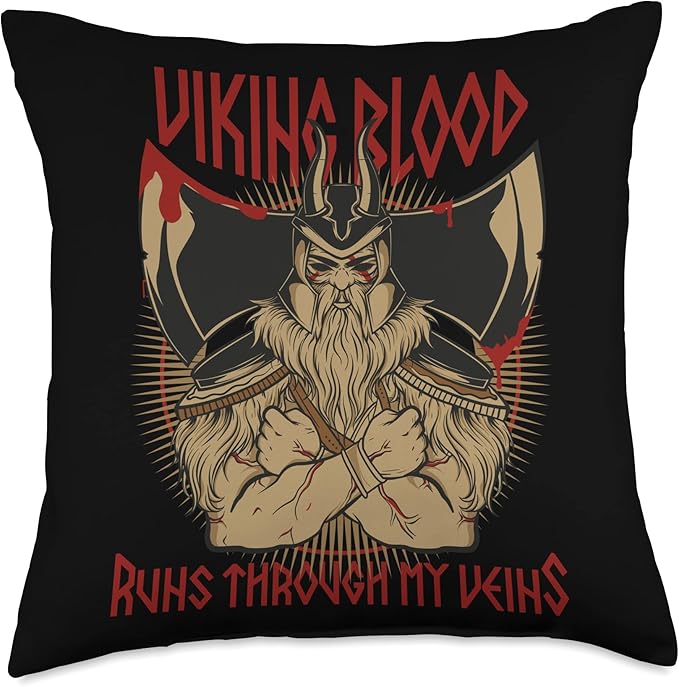 Viking Design Nordish Quote Scandinavian Mythology Throw Pillow