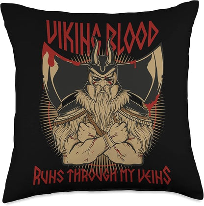 Viking Design Nordish Quote Scandinavian Mythology Throw Pillow