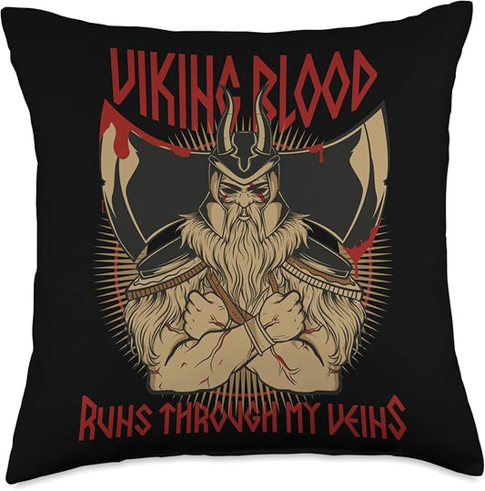 Viking Design Nordish Quote Scandinavian Mythology Throw Pillow