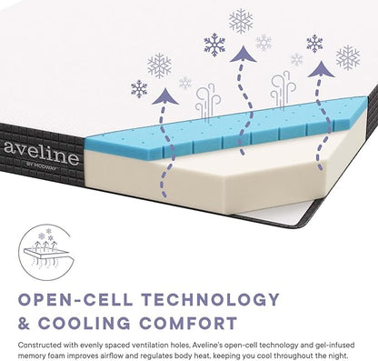 Modway Aveline Gel Infused Memory Mattress with CertiPUR-US Certified Foam, Twin, White