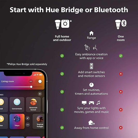 Philips Hue Play Gradient 65" Smart TV Light Strip, Flowing Color-Changing LED Strip Lights, Multicolour TV Backlight Sync with Music and Gaming, Requires Bridge & Sync Box, Control with App and Voice