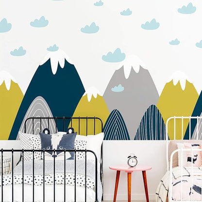 Ambiance Stickers Scandinavian Nordic Mountains Wall Decals, DIY Home Decor, Peel and Stick Removable Stickers, Waterproof and Self Adhesive Wall Art - H55 x L95 CM