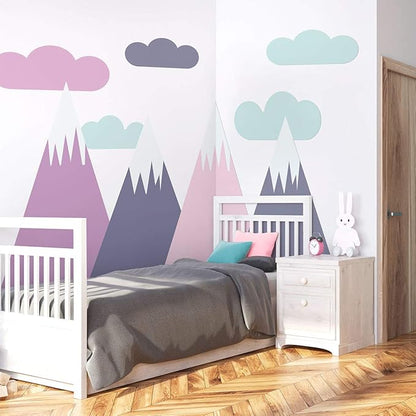 Ambiance Stickers Scandinavian Nordic Mountains Wall Decals, DIY Home Decor, Peel and Stick Removable Stickers, Waterproof and Self Adhesive Wall Art - H50 x L105 CM