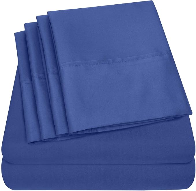 King Size Bed Sheets - 6 Piece 1500 Supreme Collection Fine Brushed Microfiber Deep Pocket King Sheet Set Bedding - 2 Extra Pillow Cases, Great Value, King, Royal Blue