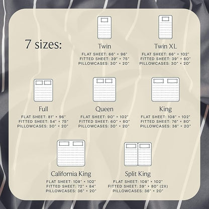 LuxClub 4 PC Cal King Size Sheet Set Bed Sheets, Breathable Luxury Deep Pockets Wrinkle Free Cooling Sheets Machine Washable Hotel Bedding (Cal King, Striped Light Grey)