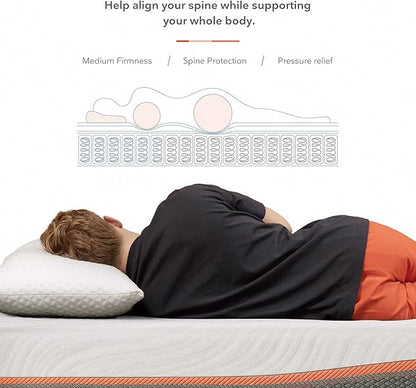 Mattress Queen, Sweetnight 8” Hybrid Mattress with Gel Memory Foam & Pocket Innerspring , Bed Mattress with Moisture Wicking Adaptive Cover, Medium Firm, Queen Size