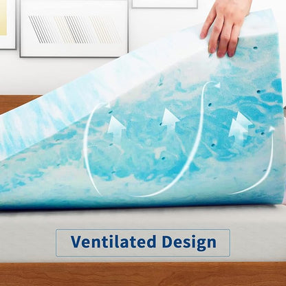 IULULU Mattress Topper, 4 Inch Gel Memory Foam Mattress Topper, California King, CertiPUR-US Certified