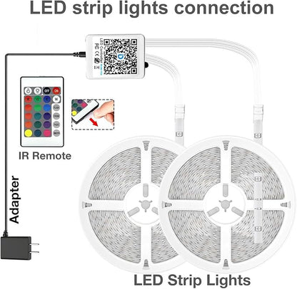 DAYBETTER LED Strip Lights 200 ft (2 Rolls of 100 ft), Smart App Control Lighting Bedroom Rome Decor with Remote, RGB Music Sync Color Changing LED Lights for Party