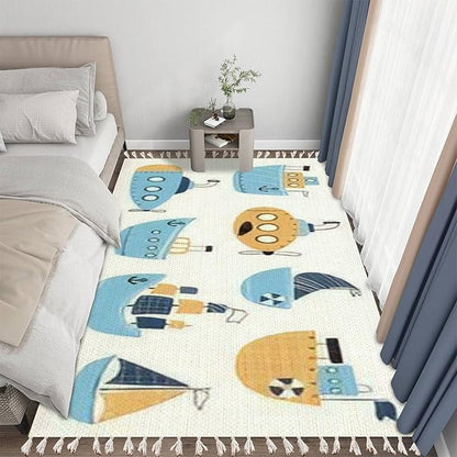 Boho Rug Baby Boats Submarine Boat Sketch Sea Childrens Scandinavian Chic Area Rug Washable Hallway Runner Rug Mat Pad Minimalist Nursery Decor for Living Room Bedroom Playroom Classroom