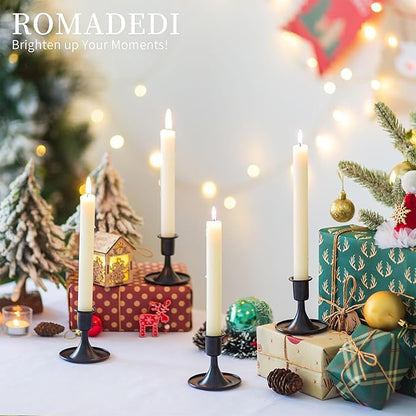 Black Candlestick Candle Holders for Taper ：6 PCS Romadedi Candle Stick Holder Set Vintage Table Centerpiece Halloween Decoration Wedding Christmas Fireplace Mantel Home Deocr