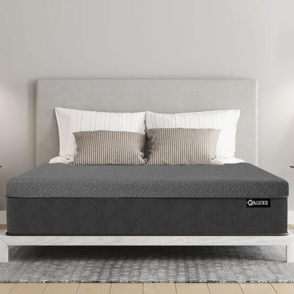 VALUXE 3 Inch Gel Memory Foam Mattress Topper Queen Size High Density Cooling Pad Pressure Relief Bed Topper Grey (with Removable & Washable Bamboo Cover)