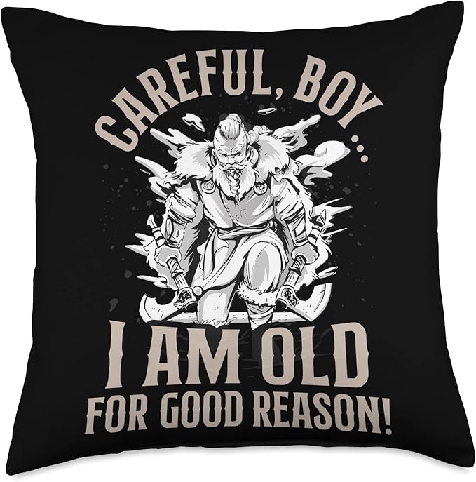 Viking Mythology Nordish Warrior Scandinavian Quote Throw Pillow