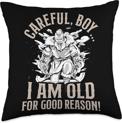 Viking Mythology Nordish Warrior Scandinavian Quote Throw Pillow
