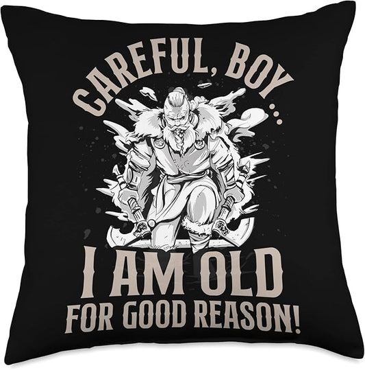Viking Mythology Nordish Warrior Scandinavian Quote Throw Pillow