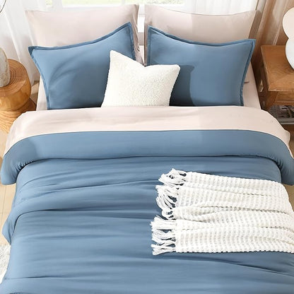 Litanika Twin XL Comforter Set Dusty Blue - 2 Pieces Extra Long Bed Set for College Dorm, All Season Bedding Set for Girls and Boys