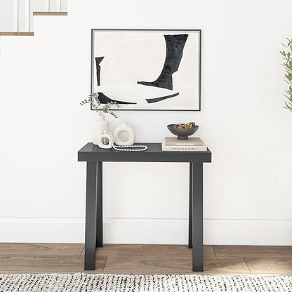 Plank+Beam Solid Wood Console Table, 36 Inch, Sofa Table, Narrow Entryway Table for Hallway, Behind The Couch, Living Room, Foyer, Easy Assembly, Black