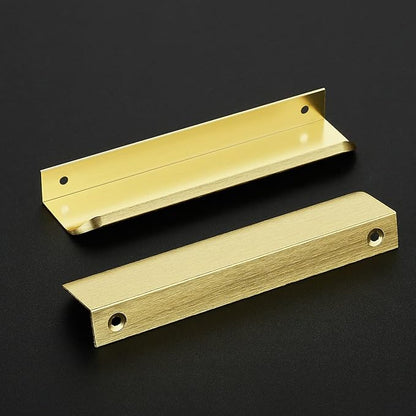 Ravinte Hardware 8 Pack Gold Cabinet Handles, 5.9 Inch (150mm) Finger Edge Pulls, 5 Inch Hole Center, Finger Pulls for Cabinets