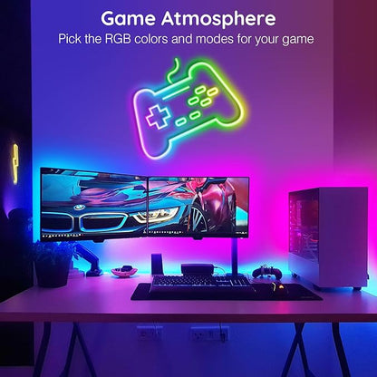 50Ft Neon Rope Lights,Flexible Led Rope Lights Control with App/Remote,Multiple Modes Rope Lights,IP65 Outdoor RGB Led Neons Lights,Music Sync Gaming Led Neon Light Strip for Bedroom Decor (50FT)